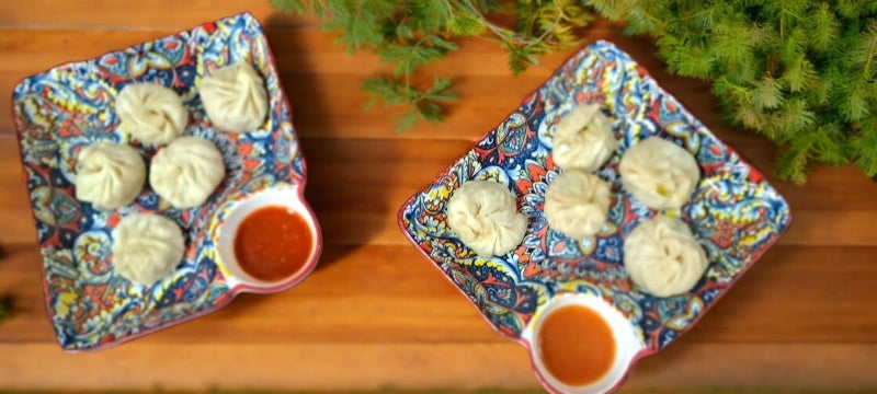 Dishy Divine Dishy Divine Bohemian Ceramic Serving Chip and Dip Platter | Snacks Serving Plates | Designer Appetizer Serve Ware Platters | French Fries, Pasta, Chips, with Chutney Bowl - (Pack of 2) - Image 1
