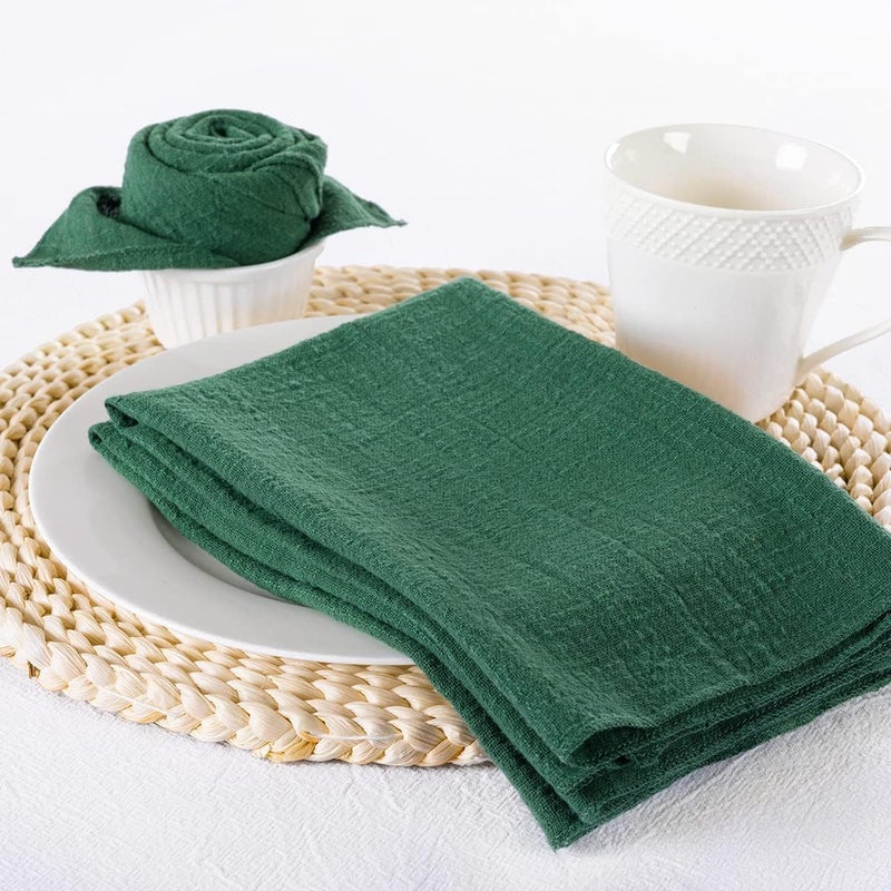 MLMW Emerald Green Cloth Napkins Set of 6 Linen Dinner Napkins Cloth Washable 165165 for Wedding Party Baby Bridal Shower Garden Party Birthday Table Decorations - Image 5