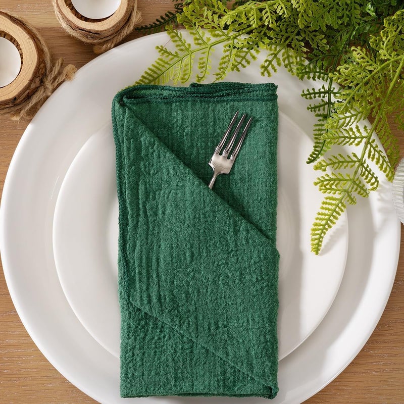 MLMW Emerald Green Cloth Napkins Set of 6 Linen Dinner Napkins Cloth Washable 165165 for Wedding Party Baby Bridal Shower Garden Party Birthday Table Decorations - Image 2