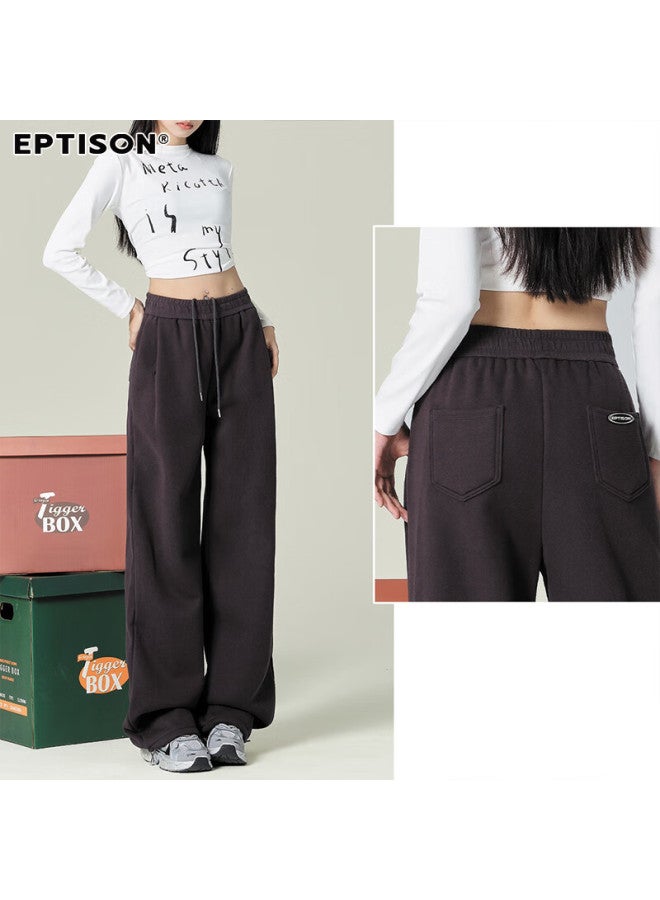 EPTISON Yipintiancheng Autumn Straight-leg Wide-leg Casual Knit Sports Pants For Women High-end Loose Slim Sweatpants - Image 5