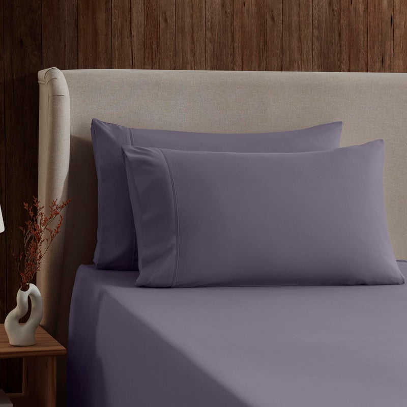 Nestl Nestl RV Short Queen Sheet Set - 4 Piece Bed Sheets for Short Queen Size Bed  Deep Pocket  Hotel Luxury  Extra Soft  Breathable and Cooling  Grayish Purple  - Image 3