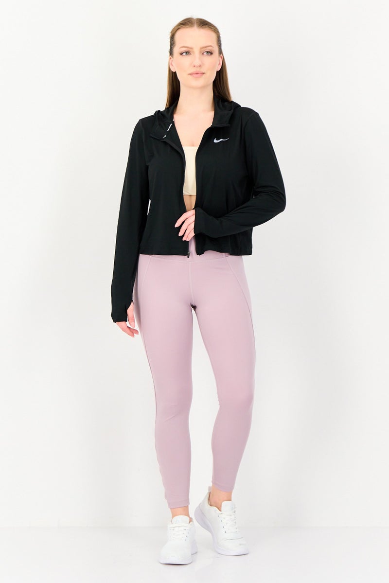 Nike هودي جري طويل الأكمام للنساء، أسود - Image 2