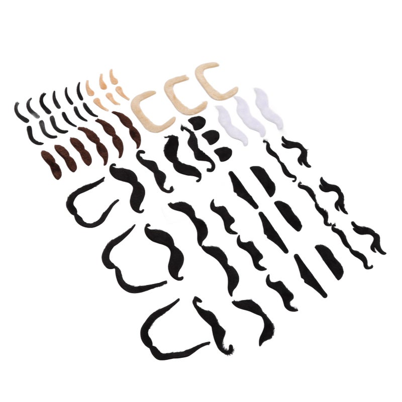 Fake Eyebrow Beard Set Short Flannel Artificial Eyebrow and Moustache with Back Adhesive for Theme Party - Image 5