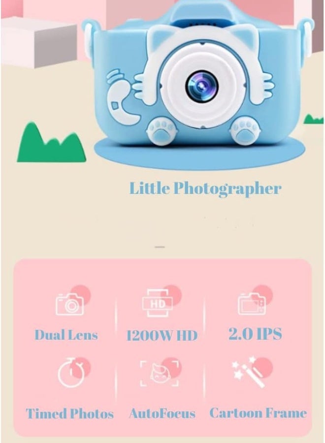 MANAM TRADING 12MP Front and Back Dual Cameras for Taking Photos and Recording Videos, Game Children Camera Built-in Multiple Cute Cartoon Photo Frames with 2.0in IPS Screen Gift - Image 4