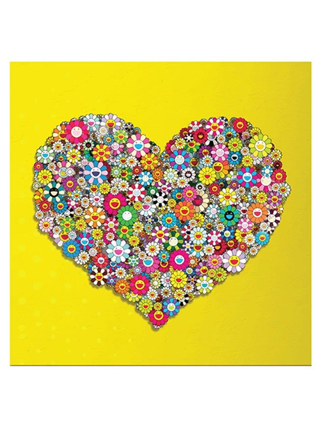 RYN Love Heart Themed Wall Art Yellow/Blue/Green 30x30cm - Image 1