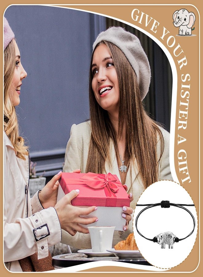 تونديامو مجموعة تونديمو المكونة من 10 أساور صداقة على شكل فيل، هدايا للنساء، سوار أمنيات على شكل فيل للأخوة مع بطاقة لأفضل صديقة وأخت، ديكور مميز للرابطة - Image 4