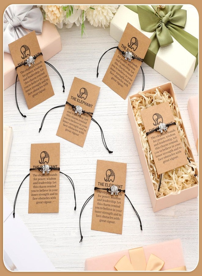 تونديامو مجموعة تونديمو المكونة من 10 أساور صداقة على شكل فيل، هدايا للنساء، سوار أمنيات على شكل فيل للأخوة مع بطاقة لأفضل صديقة وأخت، ديكور مميز للرابطة - Image 3