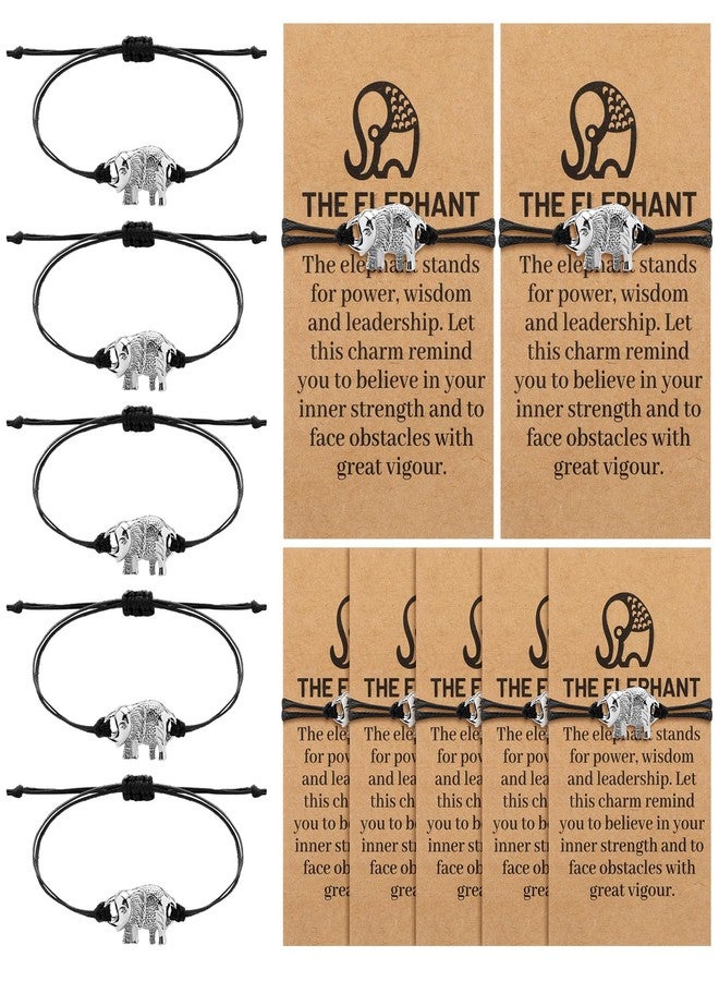 تونديامو مجموعة تونديمو المكونة من 10 أساور صداقة على شكل فيل، هدايا للنساء، سوار أمنيات على شكل فيل للأخوة مع بطاقة لأفضل صديقة وأخت، ديكور مميز للرابطة - Image 1