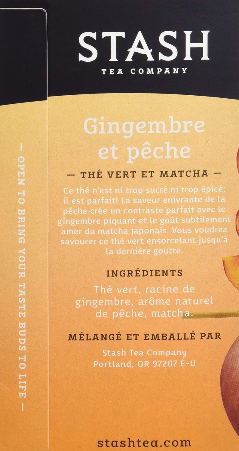 Stash Tea Ginger Peach Green Tea with Matcha - Image 3