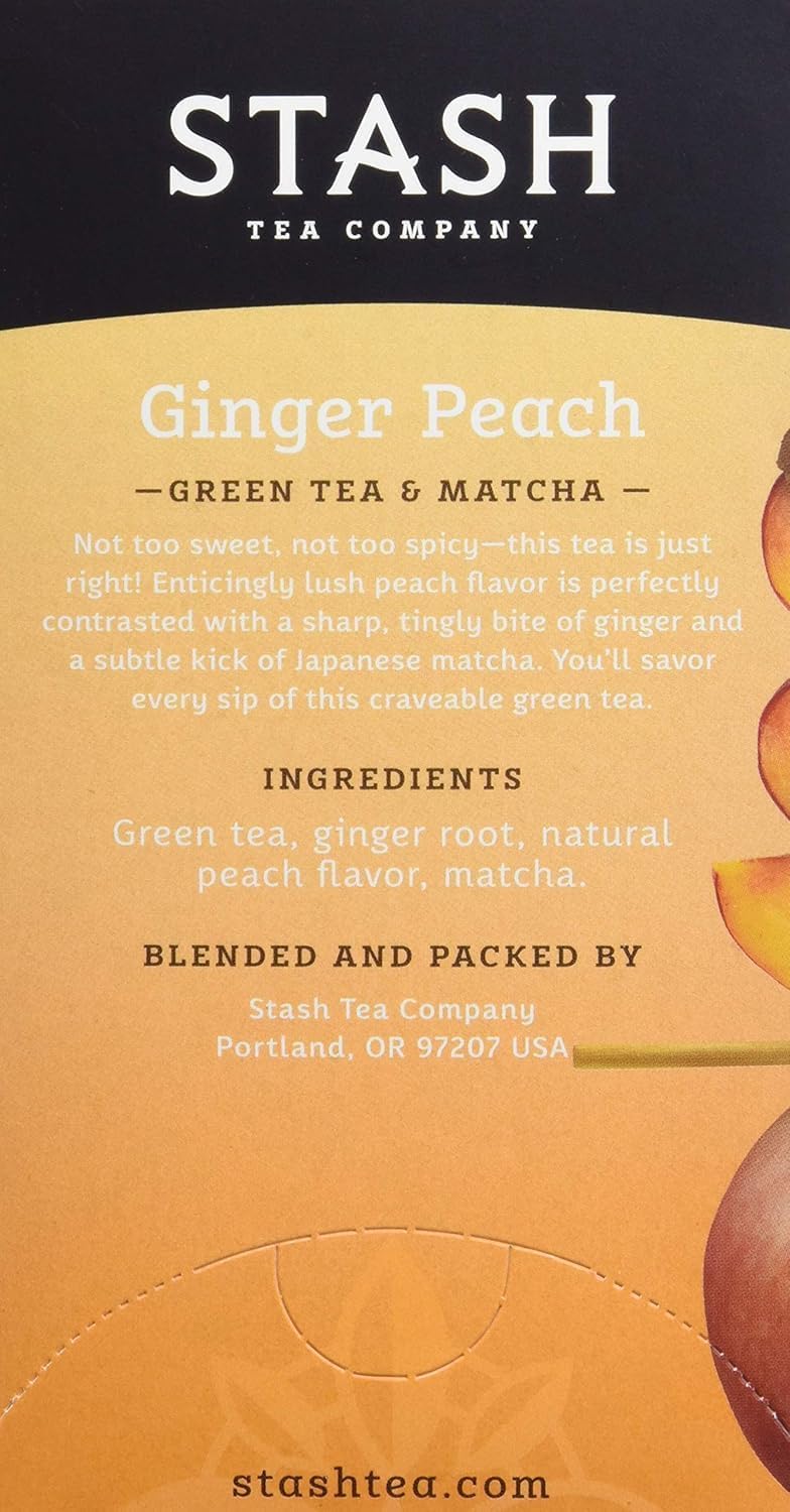 Stash Tea Ginger Peach Green Tea with Matcha - Image 4