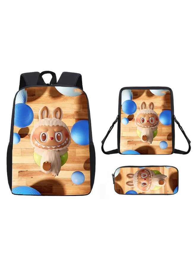 LABUBU Lightweight Primary School Bag Labubu Cute Printed Cartoon Anime Children's Backpack 42*29*16CM+Lunch Bag 26*18*6CM+Pen Bag 11*22*2.5CM - Image 1