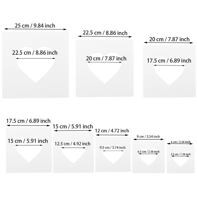 ZTEOFO 8 PCS Large Heart Stencil, Heart Stencils Different Sizes, Hearts Template Stencil, Hearts Stencils for Painting, for Painting Template - Image 3