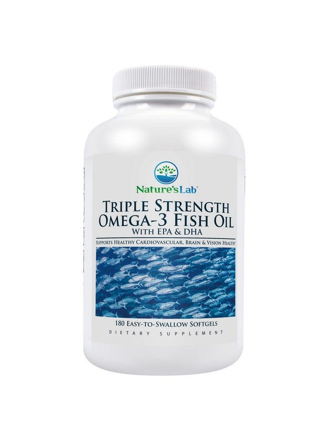 Nature's Lab زيت السمك أوميغا 3 بقوة ثلاثية مع EPA و DHA يدعم وظيفة الدماغ الصحية وصحة الإدراك والدورة الدموية 180 كبسولة لينة (إمداد لمدة 3 أشهر) - Image 2