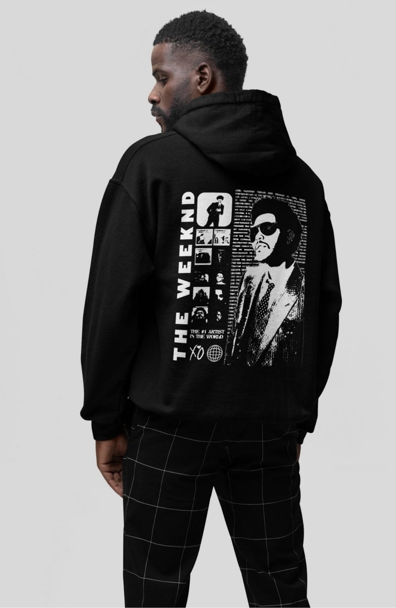 Fuddy Moda The Weeknd Logo Back Printed Hooded Sweatshirt, Unisex Oversize The Weeknd Printed Hoodie - Image 5