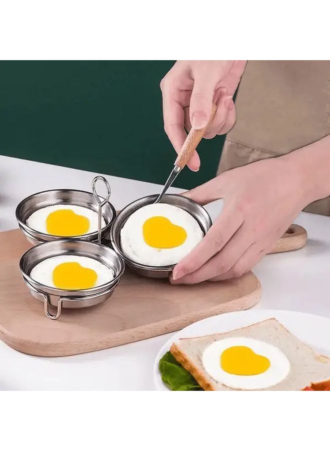 4pcs Stainless Steel Egg Steamer with Rack And 3 Trays Heavy Duty For Poached Eggs Breakfast - Image 2