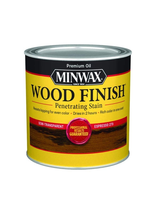 Minwax 227634444 Wood Finish Penetrating Interior Wood Stain 1 2 Pint Espresso  - Image 1