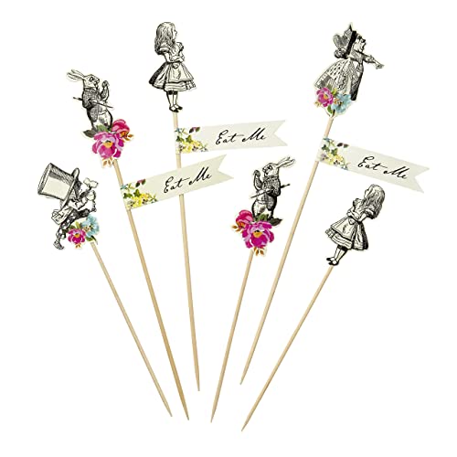 Talking Tables Alice In Wonderland Party Supplies | Canape Picks or Cake Decorations | Great For Mad Hatter Tea Party, Birthday Party And Baby Shower | 12 Pack - Image 1