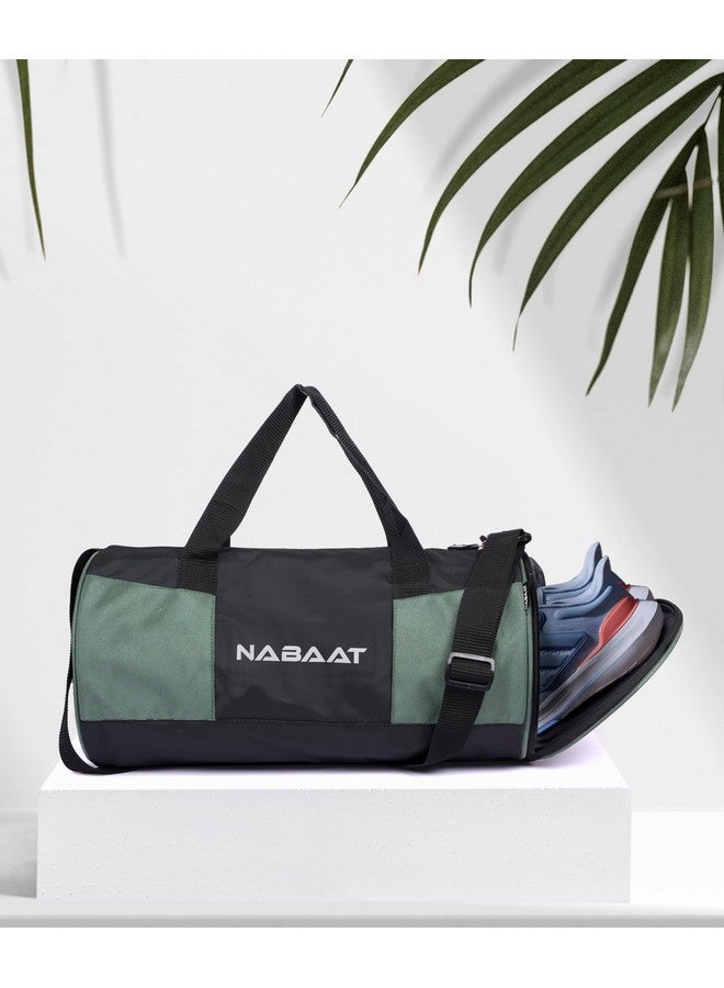NABAAT VitalCarry Polyester Duffle/Gym Bag for Men & Women, Adjustable Shoulder Bag for Unisex Gym/Fitness Bag/Sports & Travel Sports Kit with Separate Shoe Compartment (Black_Grey, GMB-6) - Image 5
