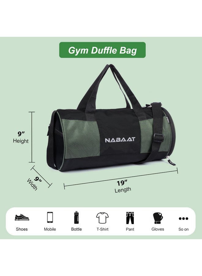 NABAAT VitalCarry Polyester Duffle/Gym Bag for Men & Women, Adjustable Shoulder Bag for Unisex Gym/Fitness Bag/Sports & Travel Sports Kit with Separate Shoe Compartment (Black_Grey, GMB-6) - Image 4