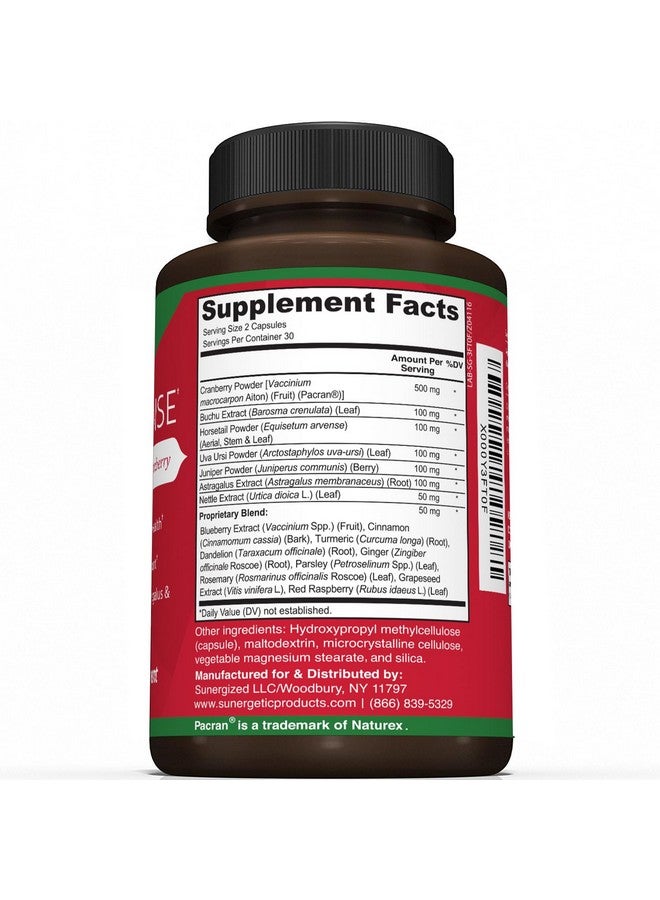 سانيرجيتيك مكمل غذائي ممتاز لتنظيف الكلى - تركيبة قوية لدعم الكلى مع خلاصة التوت البري تساعد على دعم صحة الكلى والمسالك البولية - 60 كبسولة نباتية - Image 2
