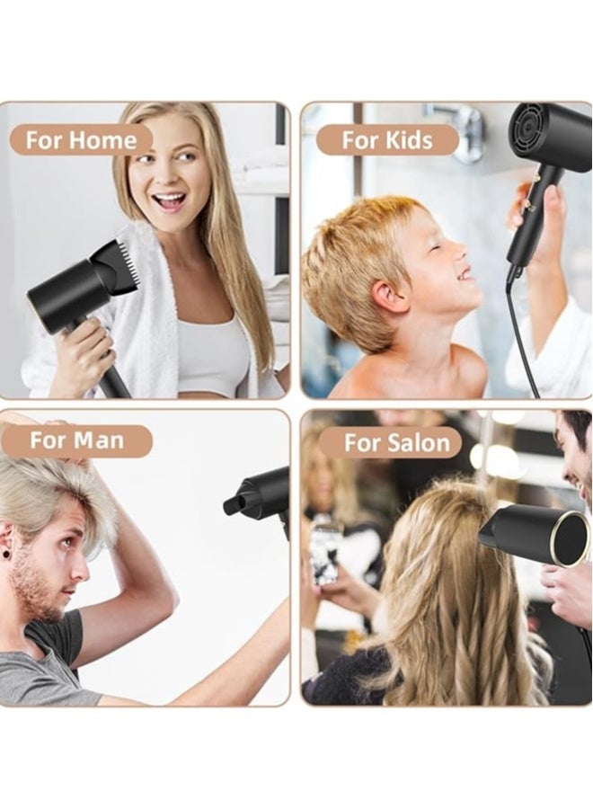 general Travel Hair Dryer with Diffuser  Concentrator, Powerful Ion Hair Dryer Fast Drying Low Noise Hair Dryer for Curly Hair, 2 Speed Women Men Home Salon Professional Hairstyle Gifts - Image 5
