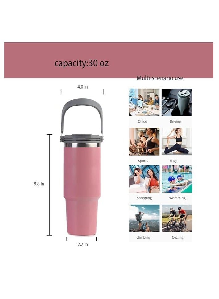 Spaceshoop Tumbler with Lid and Straw with Handle, (900 ml), Large Capacity, Cold Insulation, Water Bottle, Thermos, Insulated, Double Layer, Wide Mouth, Direct Drinking, Leak Proof - Image 5