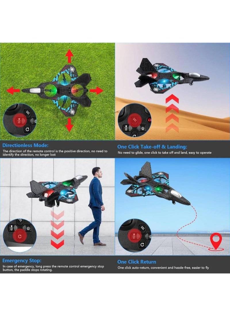 Vertical takeoff drone - L0712 remote control military drone with LED lights and extra batteries, suitable for children and adults