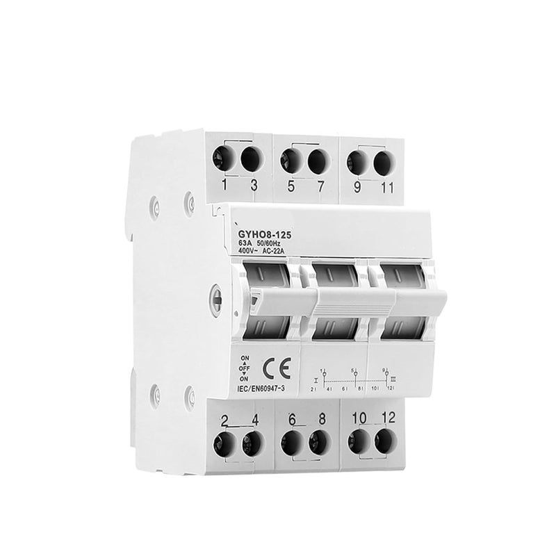 63A 3P مفتاح تحويل يدوي مزدوج الطاقة قاطع دائرة معزول مع قفل وحدات - Image 5