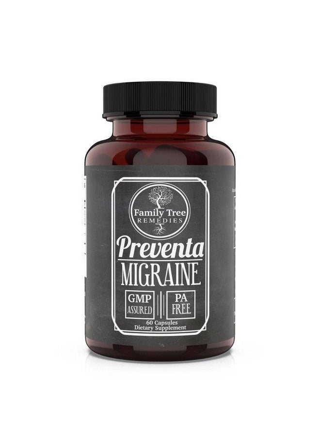 Family Tree Remedies - Preventa Migraine Relief Natural Daily Headache Prevention Supplement 1 Month Supply 60 Caps With 150Mg Pafree Butterbur Root 400Mg Feverfew 400Mg Riboflavin And 60Mg Magnesium - Image 1