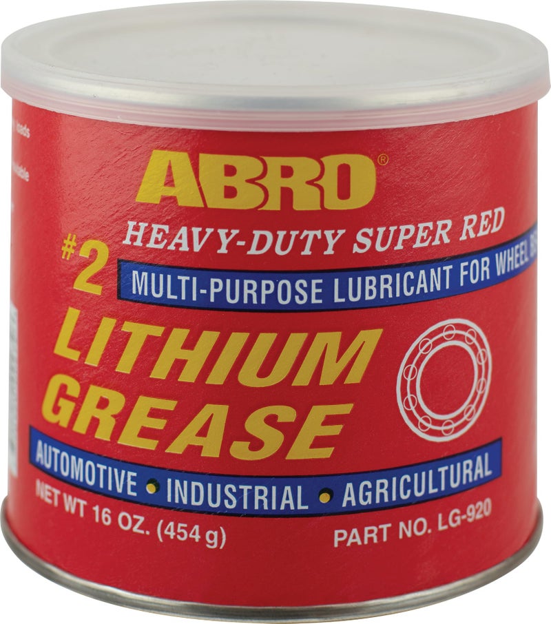 ABRO #2 Super Red Lithium Grease: Multipurpose Heavy-Duty Lubricant for Extreme Conditions, Automotive, Industrial, & Agricultural Use, Wheel Bearings, Brakes 16oz. - Image 1