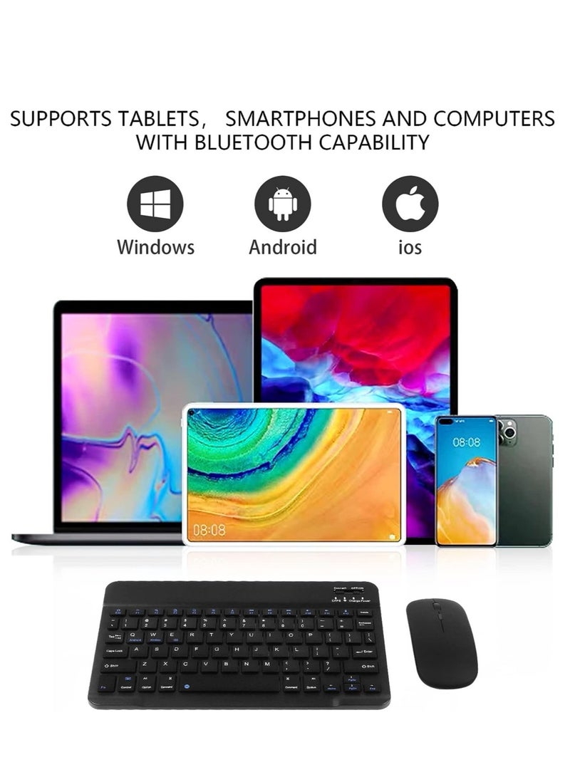ELTRAZONE Arabic and English Bluetooth Keyboard and Mouse Combo, Ultra-Slim Portable Compact Wireless Mouse Keyboard Set for IOS Android Windows Tablet Phone iPhone iPad Pro Air Mini - Image 2