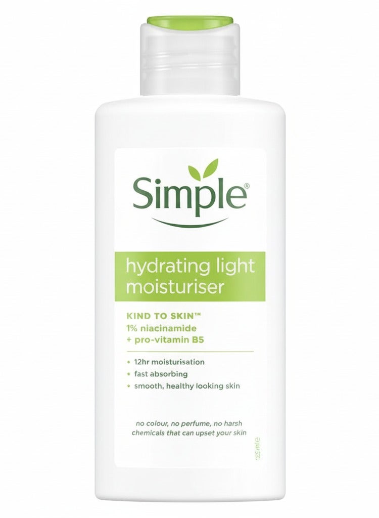 simple Hydrating Light Moisturiser with 1% Niacinamide & Pro-Vitamin B5 – 125 ml - Image 1
