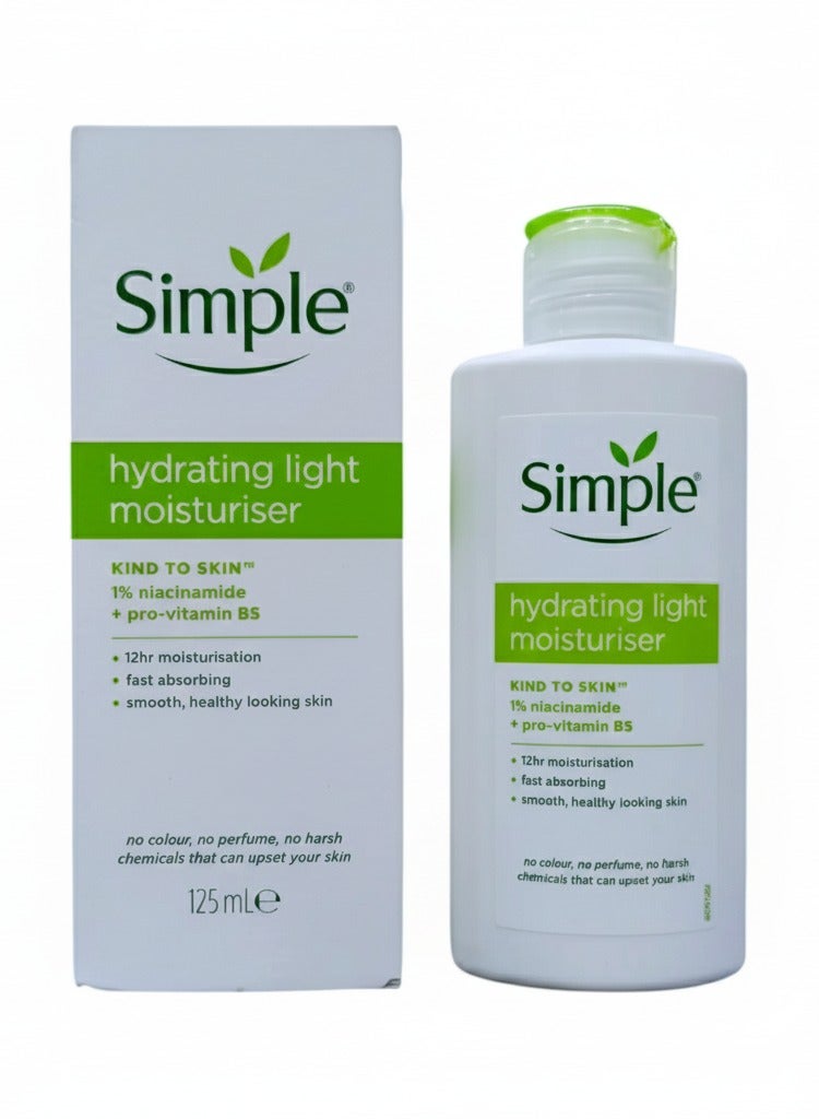 simple Hydrating Light Moisturiser with 1% Niacinamide & Pro-Vitamin B5 – 125 ml - Image 3