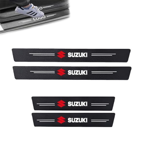 ARKZO Car Carbon Fiber Door Sill Protector PPF Film Compatible for Fronx, Vitara, Brezza, Swift, Baleno, Ertiga, WagonR, Alto, Dzire, XL6, S-Presso, Celerio, Eeco, Ciaz, Invicto, SX4, Ritz, Victoris - Image 1