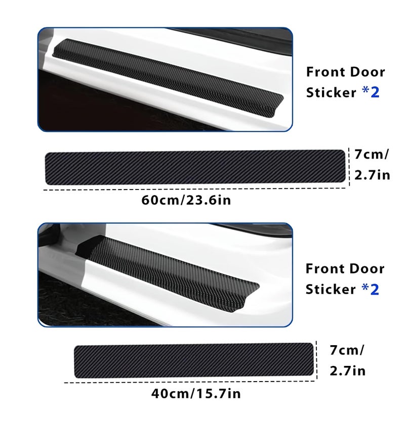 ARKZO Car Carbon Fiber Door Sill Protector PPF Film Compatible for Fronx, Vitara, Brezza, Swift, Baleno, Ertiga, WagonR, Alto, Dzire, XL6, S-Presso, Celerio, Eeco, Ciaz, Invicto, SX4, Ritz, Victoris - Image 2