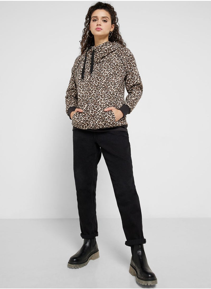 ONLY - Printed Knitted Hoodie - Image 1