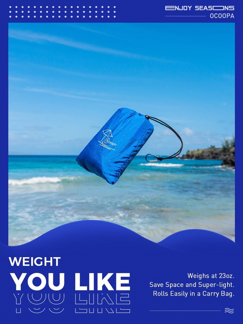 OCOOPA Extra Large Beach Blanket, Sand Free, Large Oversized Camping Mat, Comfortable Parachute Nylon, Cozy& Chic, Compact& Light, 4 Stakes&1 Travel Bag, S09 - Image 5