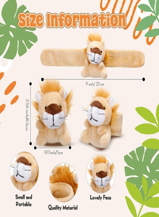 Vinsot 36 Pcs Lion Stuffed Animal Slap Bracelets Plush Mini Plush Slap Bracelet Wrist Snap Band Toys Bulk Kids for Themed Party Favors, Holiday Gifts, Classroom Rewards - Image 2
