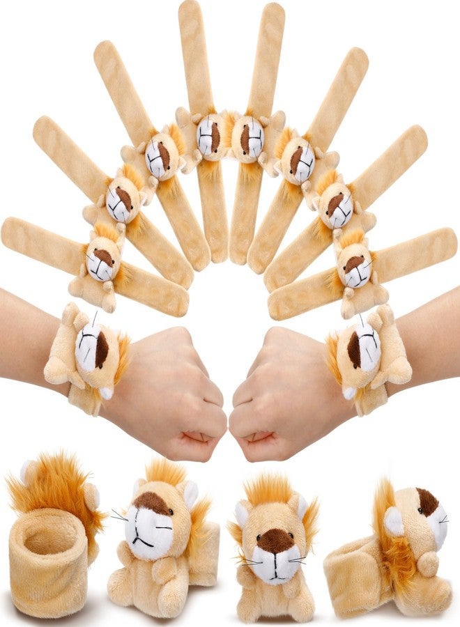 Vinsot 36 Pcs Lion Stuffed Animal Slap Bracelets Plush Mini Plush Slap Bracelet Wrist Snap Band Toys Bulk Kids for Themed Party Favors, Holiday Gifts, Classroom Rewards - Image 1