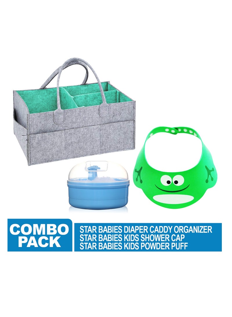 STAR BABiES Star Babies Pack of 3 (Caddy Diaper organizer, Powder Puff, Shower Cap) - Image 2