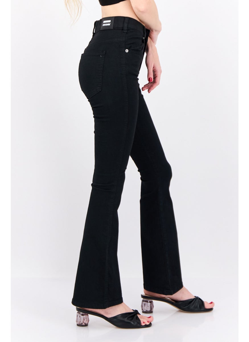 Dr Denim Women Bootcut Solid Stretchable Denim, Black  - Image 2