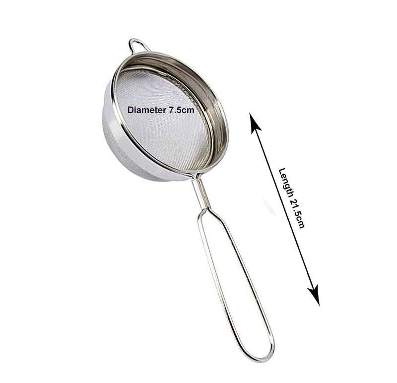 Petals Stainless Steel Tea Coffee Strainer Set of 3-7.5 cm Diameter, All Same Size, Standard - Image 3