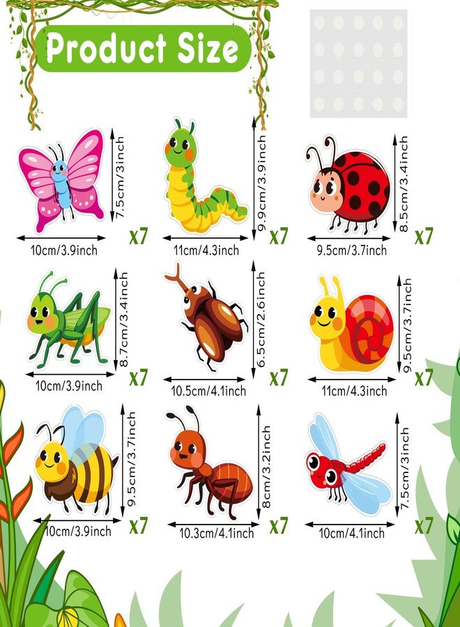 Epakh 63 Pieces Insect Bulletin Board Cutouts Bug Cutouts Bugs Mini Accents Card Insect Theme Spring Decoration for School Party Supplies - Image 2