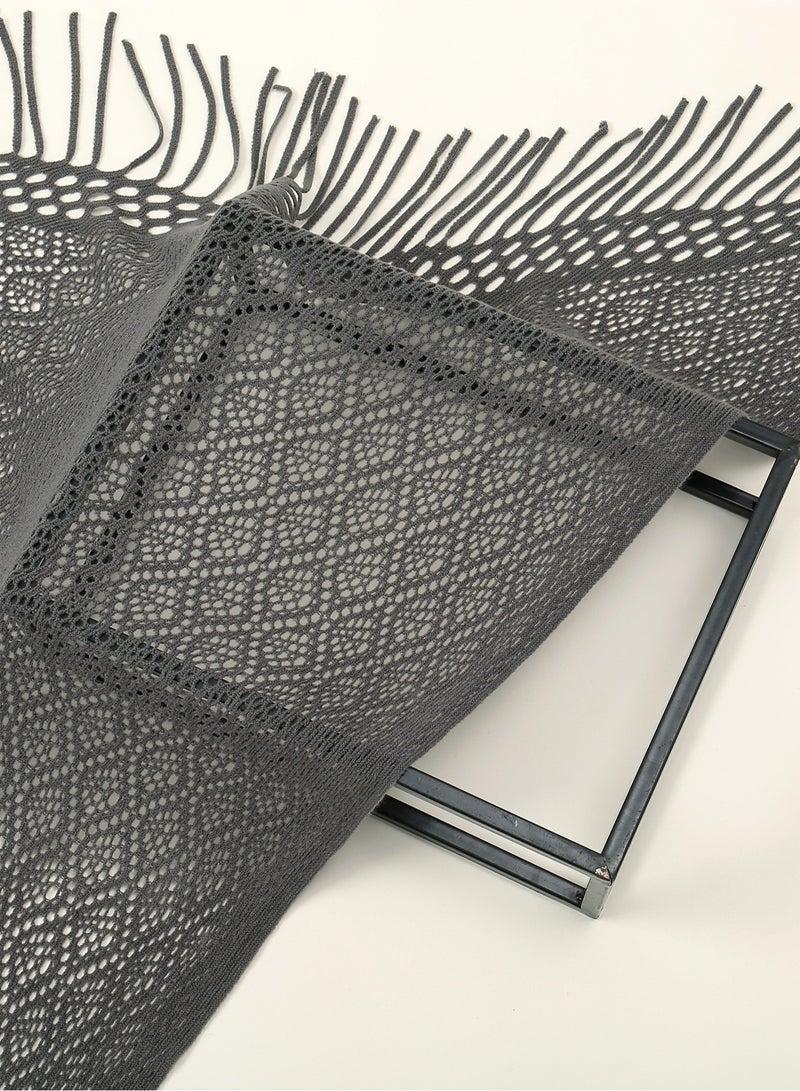 Women Knit Shawl with Tassel Fashion Clothes Essential Scarf for Evening Party - Image 3