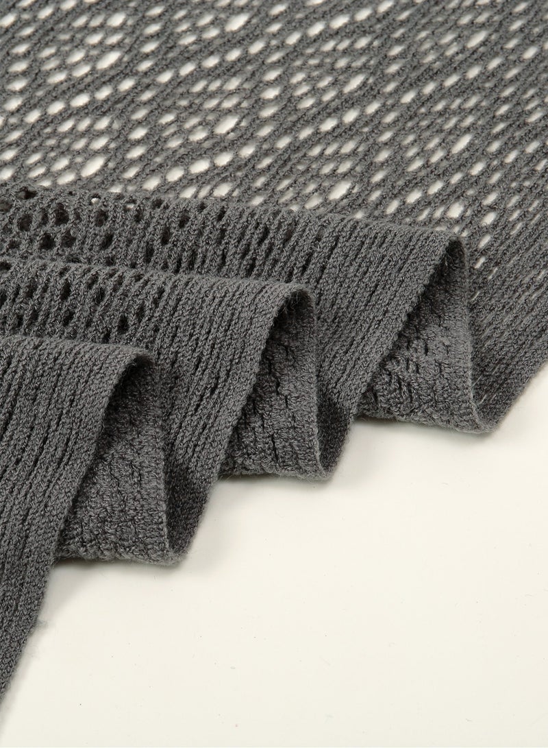 Women Knit Shawl with Tassel Fashion Clothes Essential Scarf for Evening Party - Image 4