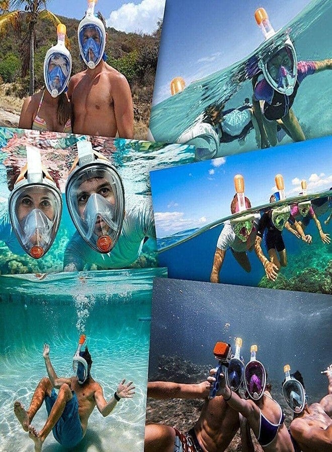 MUGATH MUHGATH Full Face Snorkel Mask,Newest Version Snorkel Mask Foldable 180 Panoramic View Free Breathing Full Face Snorkeling Mask with Detachable(Gray S/M) - Image 3