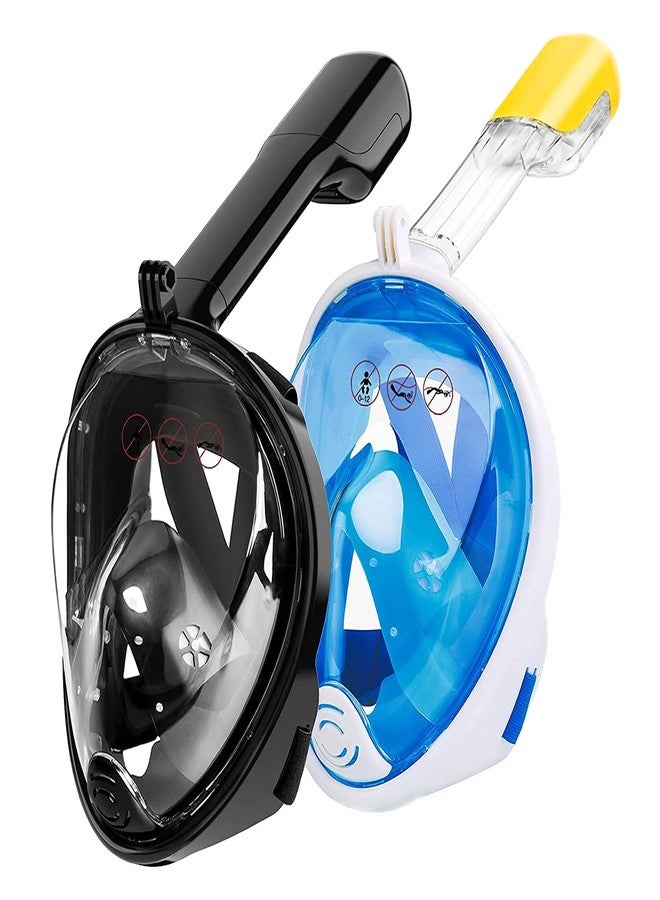 MUGATH MUHGATH Full Face Snorkel Mask,Newest Version Snorkel Mask Foldable 180 Panoramic View Free Breathing Full Face Snorkeling Mask with Detachable(Gray S/M) - Image 2