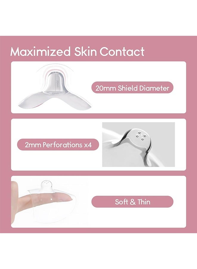 Nipple Shields Breastfeeding, Nipple Shell Guards for Nursing Newborn Baby, BPA Free Reusable Soft Silicone for Breastfeeding with Latch Difficulties or Flat or Inverted Nipples(20 MM) - Image 5