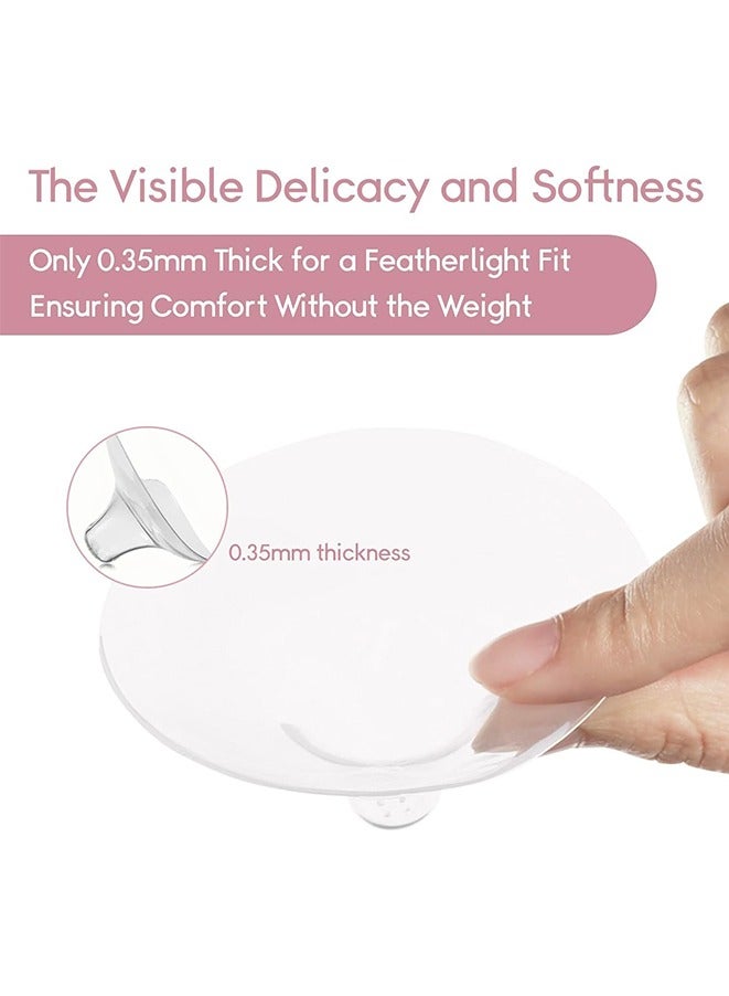 Nipple Shields Breastfeeding, Nipple Shell Guards for Nursing Newborn Baby, BPA Free Reusable Soft Silicone for Breastfeeding with Latch Difficulties or Flat or Inverted Nipples(20 MM) - Image 4