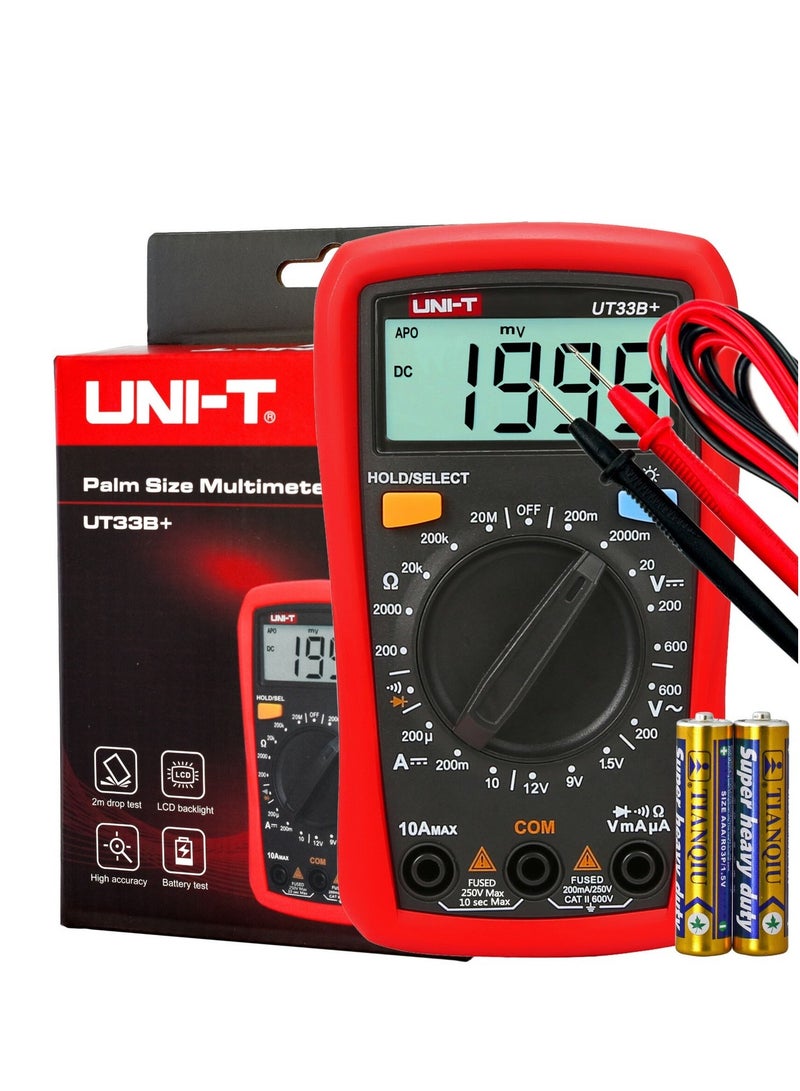 UNI-T UT33B+ Palm Size Digital Multimeter with Battery Test - Image 4